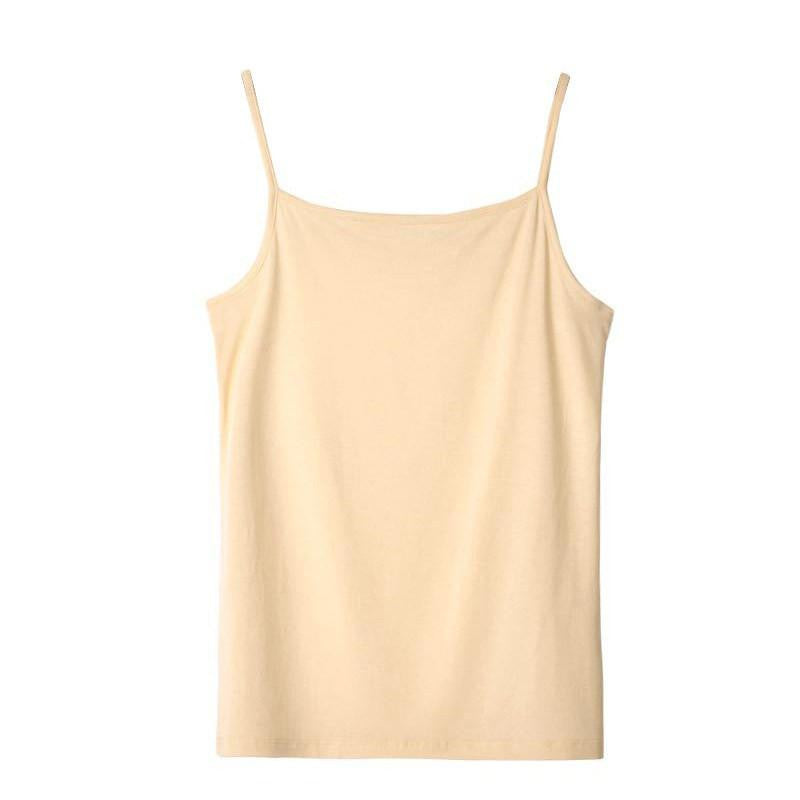 Women's Camisole Candy Color Casual Vest Fashion Classic Base T-shirt Solid Tank Elastic Slim Strap Tops Tees Modal