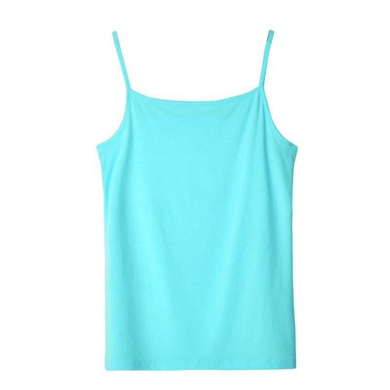 Women's Camisole Candy Color Casual Vest Fashion Classic Base T-shirt Solid Tank Elastic Slim Strap Tops Tees Modal