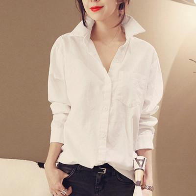 Womens Tops Fashion Blouse Long Sleeve White Shirt Women Blouses Office Shirts