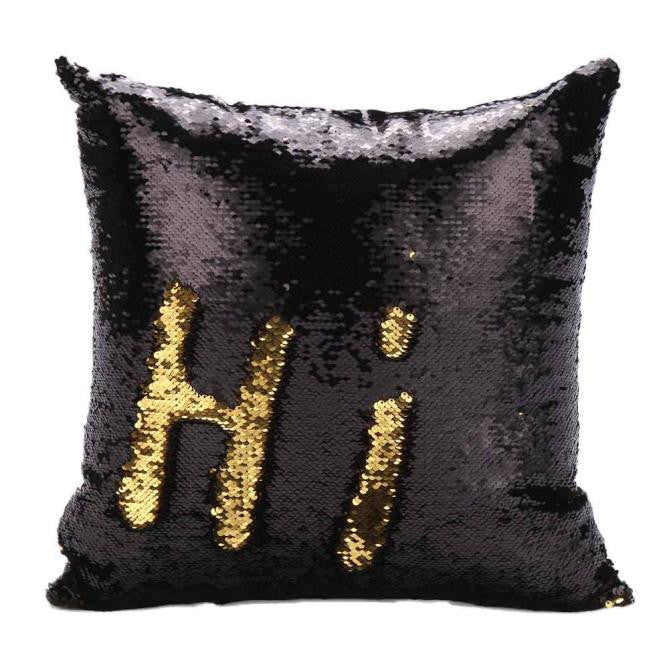 Online discount shop Australia - Household DIY Two Tone Glitter Sequins Throw Pillows Decorative Pillow Covers Sofa Bed