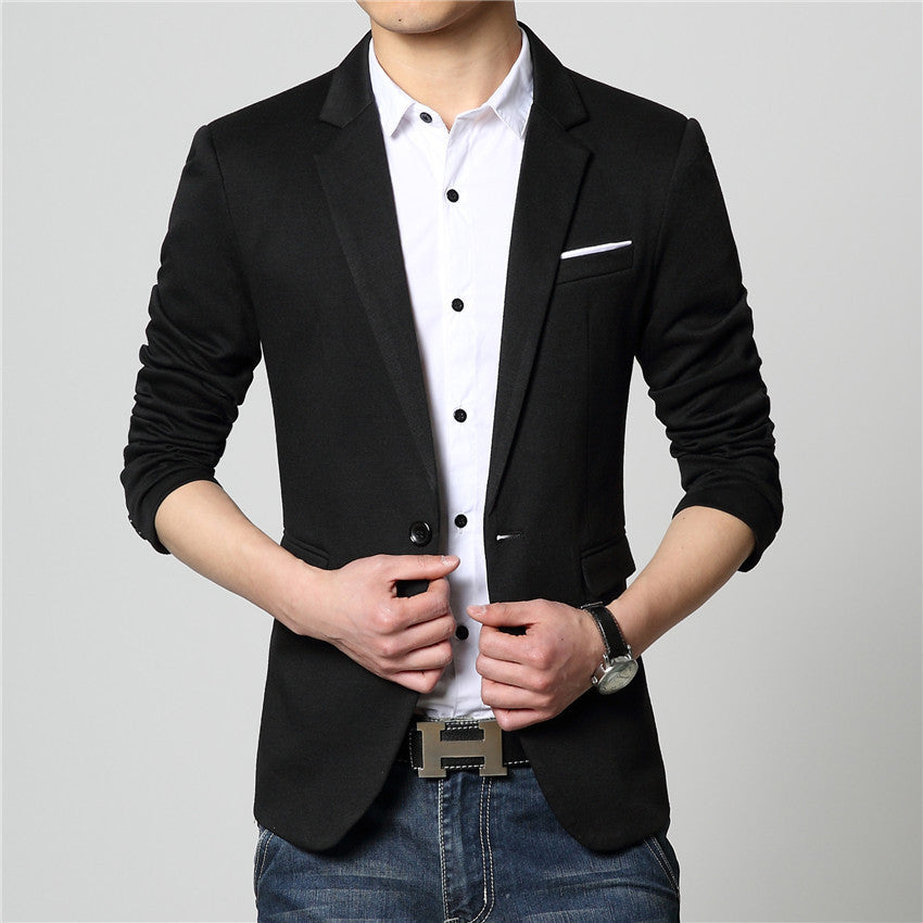 Fashion Casual Men Blazer Cotton Slim Korea Style Suit Blaser Masculino Male Suits Jacket Blazer Men Plus Size M-6XL