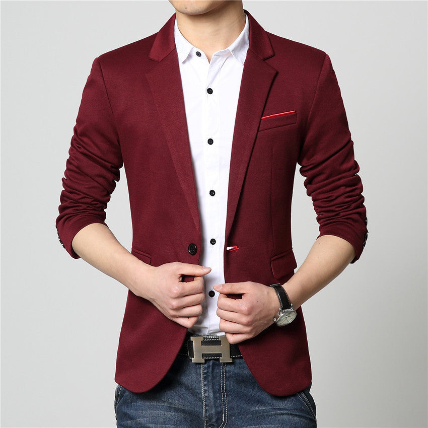 Fashion Casual Men Blazer Cotton Slim Korea Style Suit Blaser Masculino Male Suits Jacket Blazer Men Plus Size M-6XL