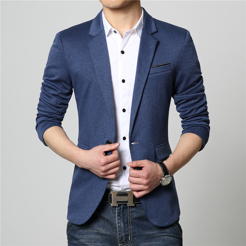 Fashion Casual Men Blazer Cotton Slim Korea Style Suit Blaser Masculino Male Suits Jacket Blazer Men Plus Size M-6XL