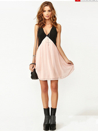 Online discount shop Australia - Chiffon Hollow Out Summer Girls Sleeveless Dress Above Knee Mini One-piece AWD0001