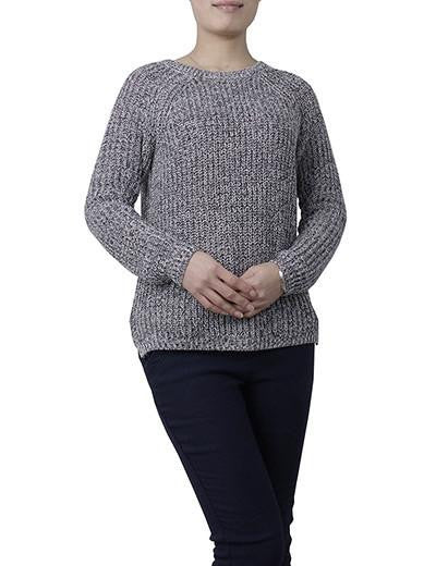 Women Mixed Color Wool Plus Size Oversized Loose Knitted Pullover Jumper Sweater O-Neck Long Sleeve Fashion Dress