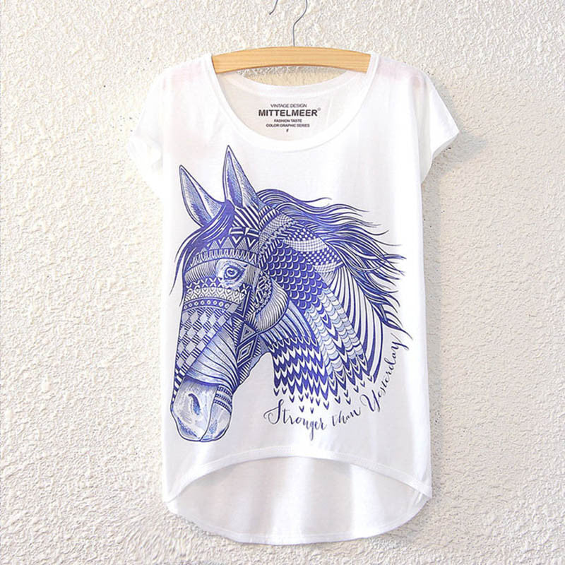 Online discount shop Australia - Cotton t Shirt Women Short Sleeve kawaii tshirt o-neck harajuku loose Magic llicorne Unicorn