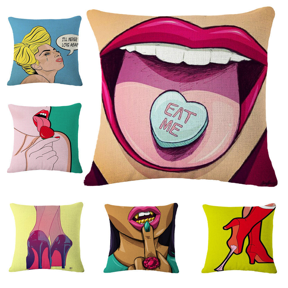 Online discount shop Australia - Decorative Pillows Cushion Pop Animation Art Cushions Home Decor Roy Lichtenstein Pop Art Painting tears woman