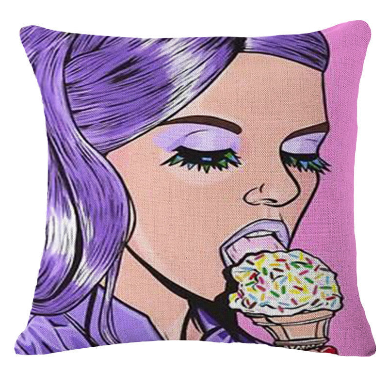 Online discount shop Australia - Decorative Pillows Cushion Pop Animation Art Cushions Home Decor Roy Lichtenstein Pop Art Painting tears woman