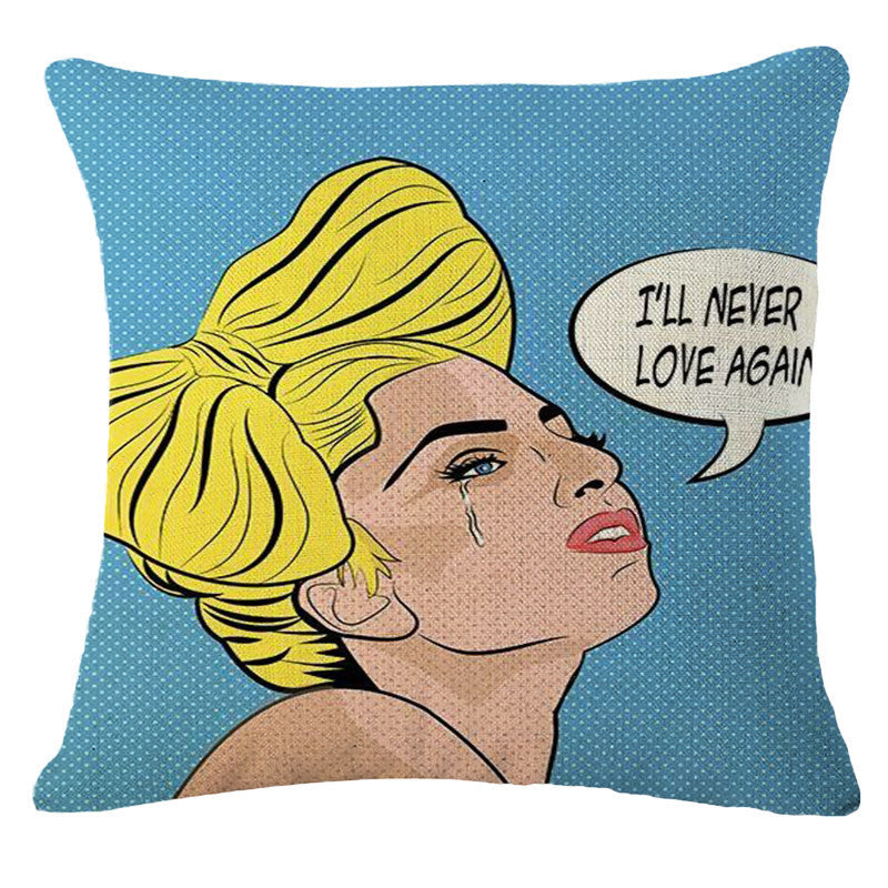 Online discount shop Australia - Decorative Pillows Cushion Pop Animation Art Cushions Home Decor Roy Lichtenstein Pop Art Painting tears woman