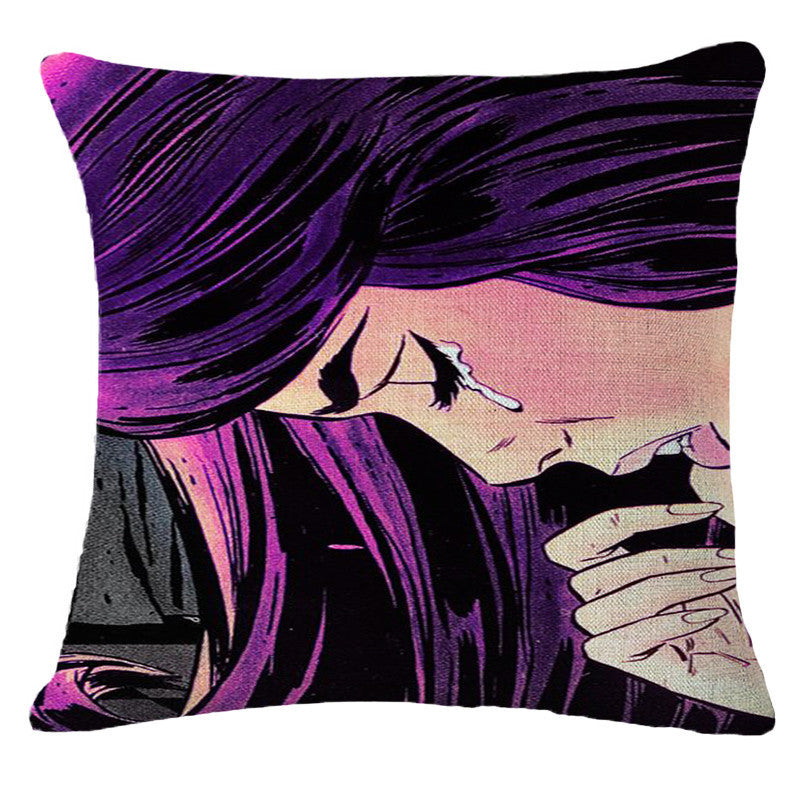 Online discount shop Australia - Decorative Pillows Cushion Pop Animation Art Cushions Home Decor Roy Lichtenstein Pop Art Painting tears woman