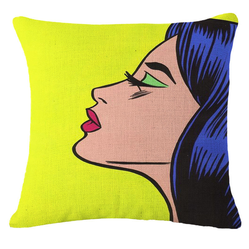 Online discount shop Australia - Decorative Pillows Cushion Pop Animation Art Cushions Home Decor Roy Lichtenstein Pop Art Painting tears woman