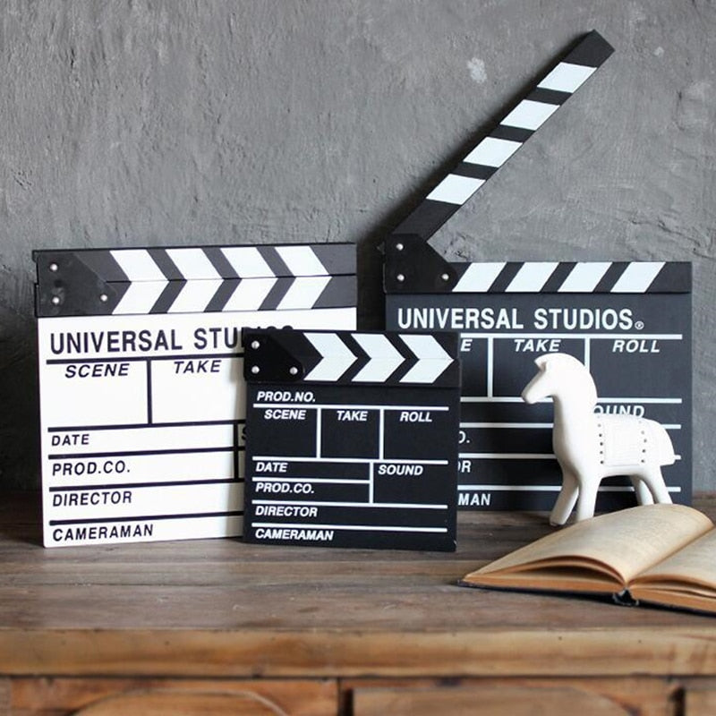 Director Video Scene Clapperboard Clapper Board Dry Erase Director TV Movie Clip Film Action Slate Clap Handmade Cut Prop
