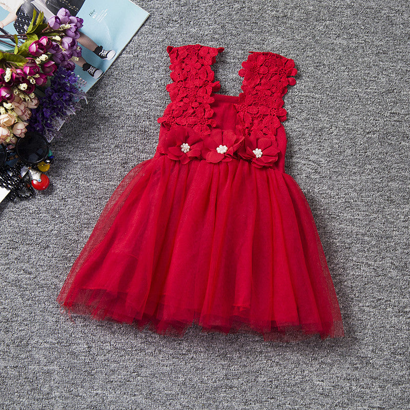 Online discount shop Australia - Baby Girl Dress Lace Strap Children Kids Cotton Toddler Clothes Princess Lovely Party Dress For Girls Ceremonies Birthday