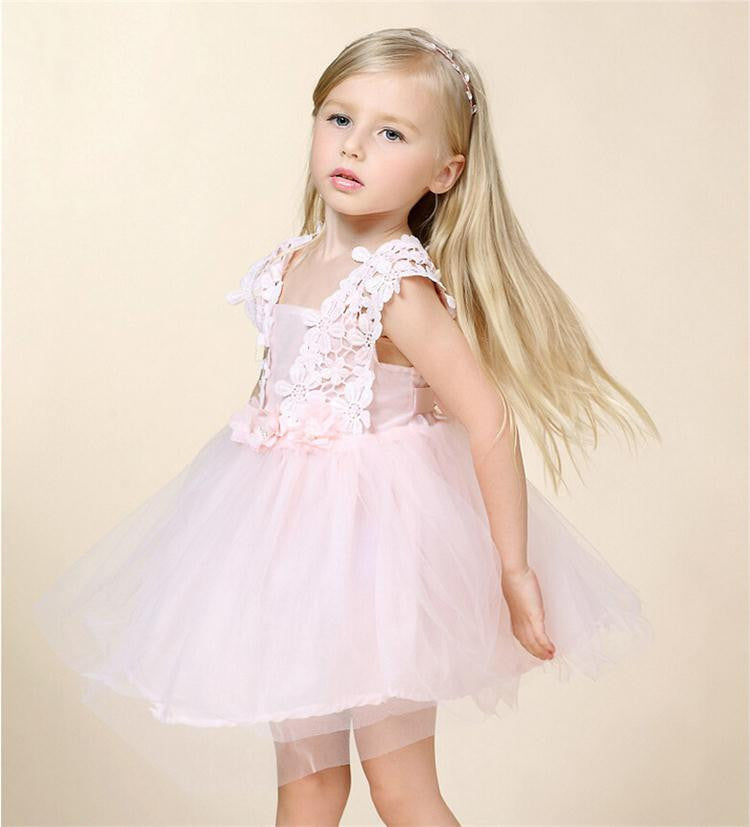 Online discount shop Australia - Baby Girl Dress Lace Strap Children Kids Cotton Toddler Clothes Princess Lovely Party Dress For Girls Ceremonies Birthday