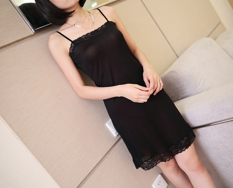 Online discount shop Australia - 100% Pure Silk Women's Full Slips Sexy Lace Long Inner Lining Underdress Women Underskirt Female Petticoat Slip Women