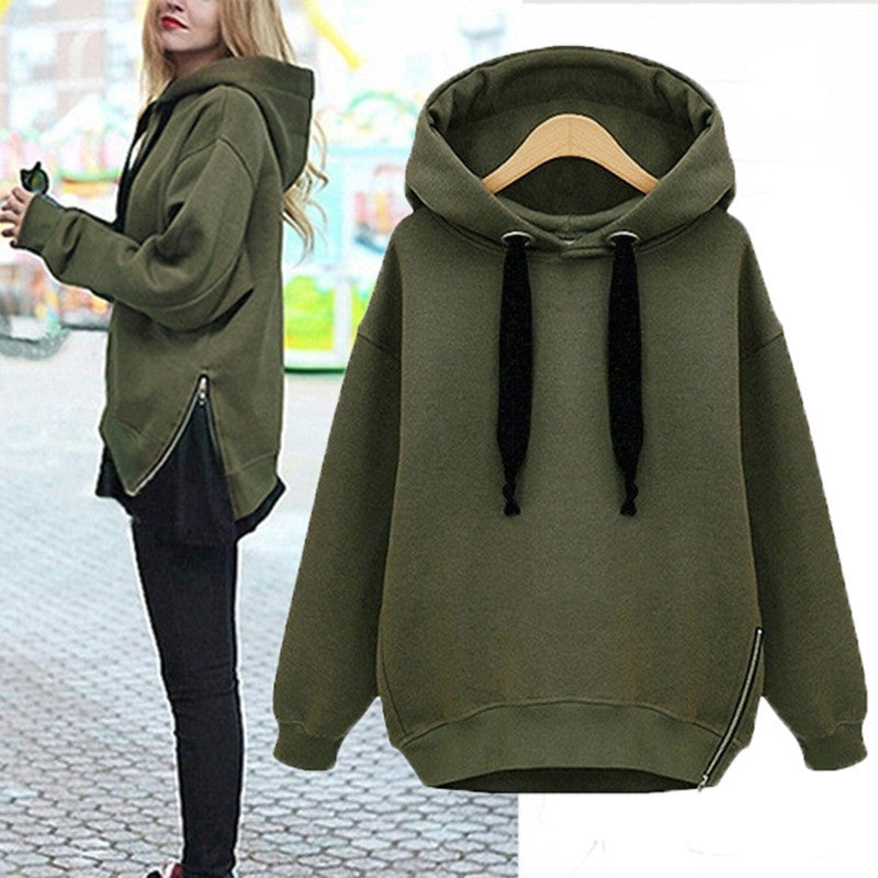 Online discount shop Australia - 2 Style 4 Colors Plus Size Loose Hooded Jacket Thick Long Sleeve Sweatshirt Korean Style Warm Hoodies