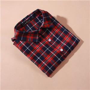 women's shirt plaid cotton top Long sleeve female tops blouse casual shirt women's clothing