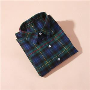 women's shirt plaid cotton top Long sleeve female tops blouse casual shirt women's clothing
