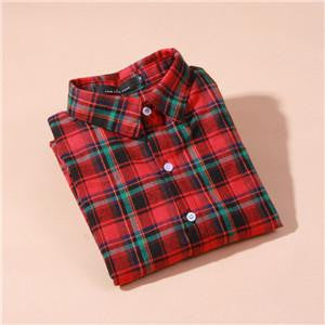 women's shirt plaid cotton top Long sleeve female tops blouse casual shirt women's clothing