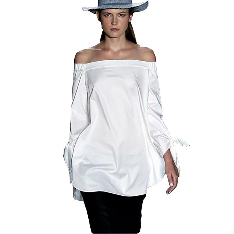 Online discount shop Australia - Girls White Blouse Women Tops beach short Elegant Bow Blue Off Shoulder Female Blouse Shirt Sexy Tops Kimono Cardigan