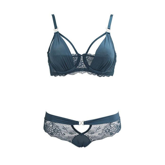 satin bra and panty lingerie lace Bra Set Gathered Push Up Brassiere Vs Underwear Sets For Women 75-85B C D Cup