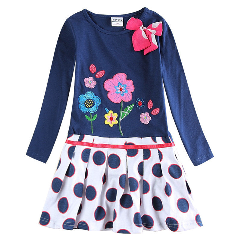 Online discount shop Australia - Baby Girl Dress long sleeve kids dresses for girls Clothes children clothing Kids Clothes Party Nova Girls Dress H5922