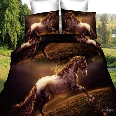 Online discount shop Australia - hot 3d animal bedding set king queen twin size 3/4pcs horse wolf panda duvet cover bed sheet pillow cases boys bedclothes