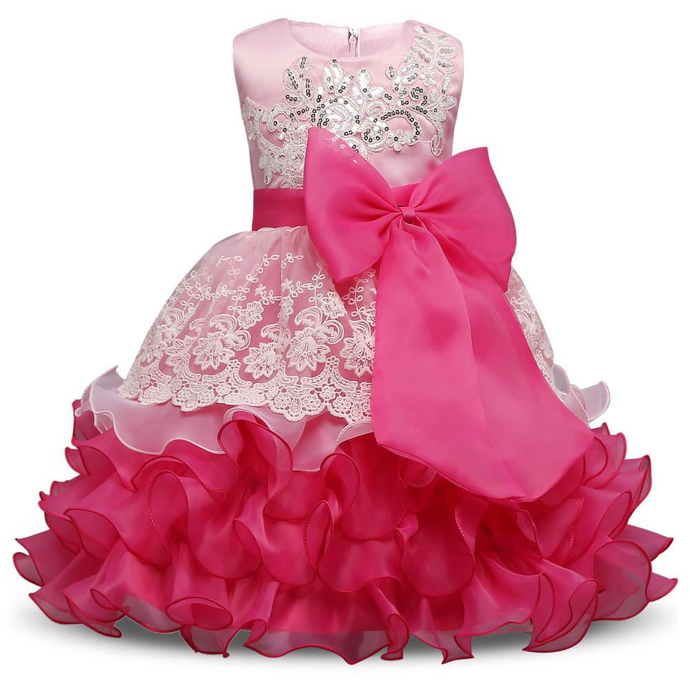 Sequin Formal Evening Gown Flower Wedding Princess Dress Girls Children Clothing Kids Dresses for Girl Clothes Tutu Party Dress
