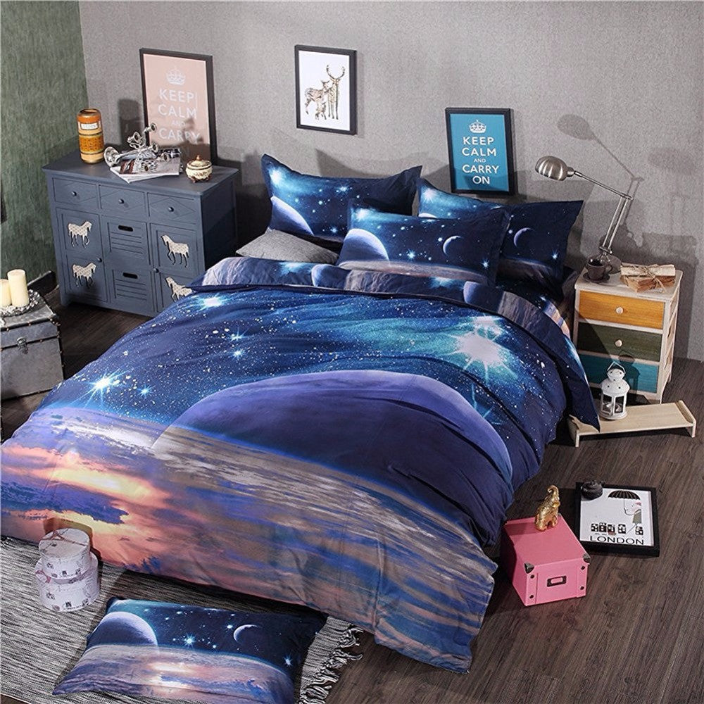 Online discount shop Australia - Hipster Galaxy 3D Bedding Set Universe Outer Space Themed Galaxy Print Bedlinen Duvet cover & pillow case queen SIZE