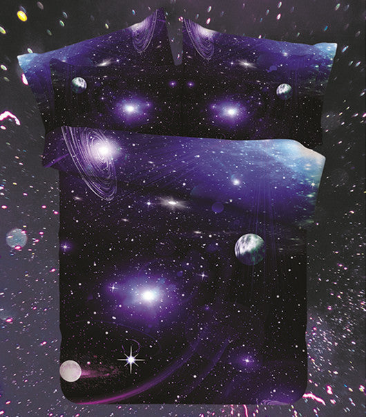 Online discount shop Australia - Hipster Galaxy 3D Bedding Set Universe Outer Space Themed Galaxy Print Bedlinen Duvet cover & pillow case queen SIZE