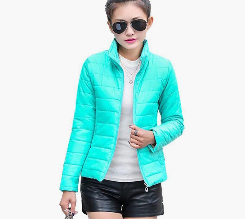 women's jacket to keep warm in padded silk ladies fashion casual Slim padded jacket