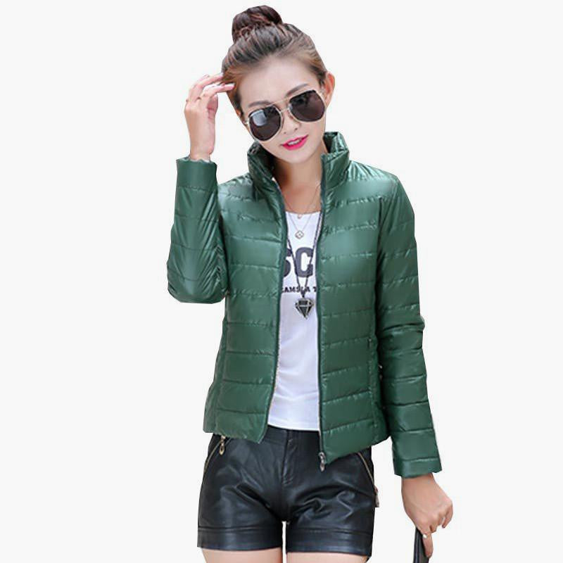 women's jacket to keep warm in padded silk ladies fashion casual Slim padded jacket
