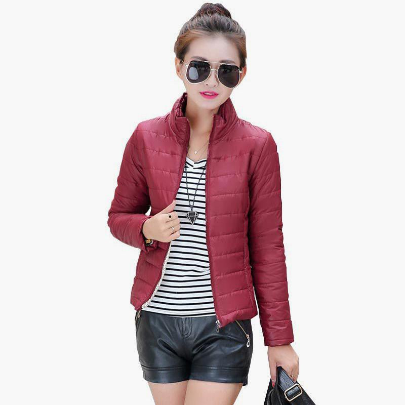 women's jacket to keep warm in padded silk ladies fashion casual Slim padded jacket
