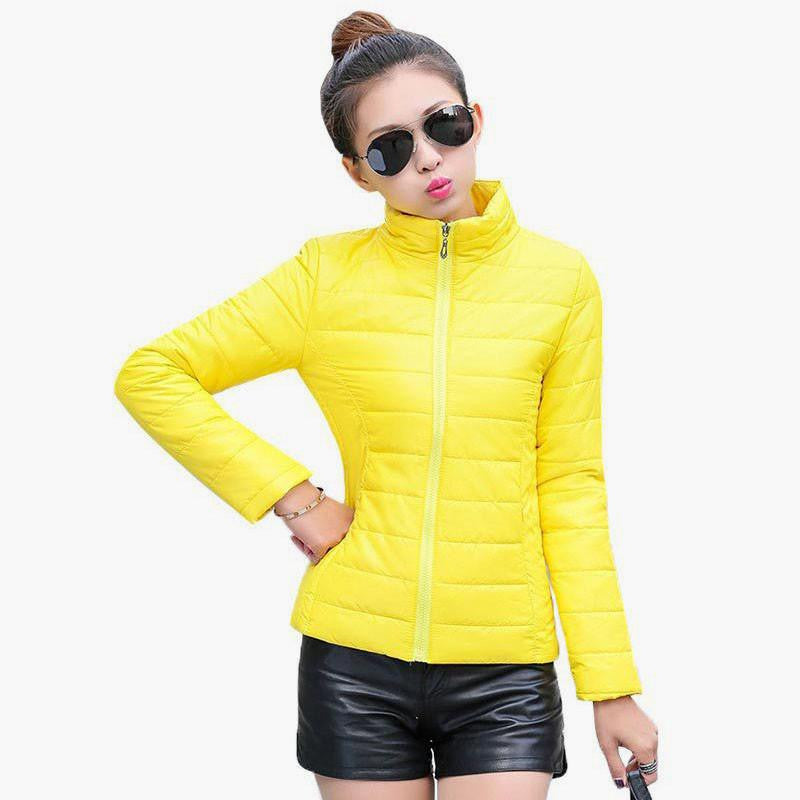 women's jacket to keep warm in padded silk ladies fashion casual Slim padded jacket