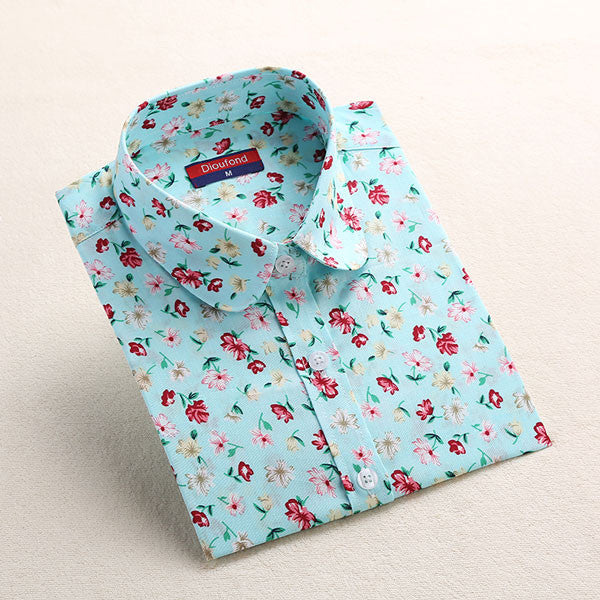 Online discount shop Australia - Brand New Flower Blouse Shirt Women Long Sleeve Fruit Shirt Lemon Printed Ladies Blouses Casual  Plus Size Tops