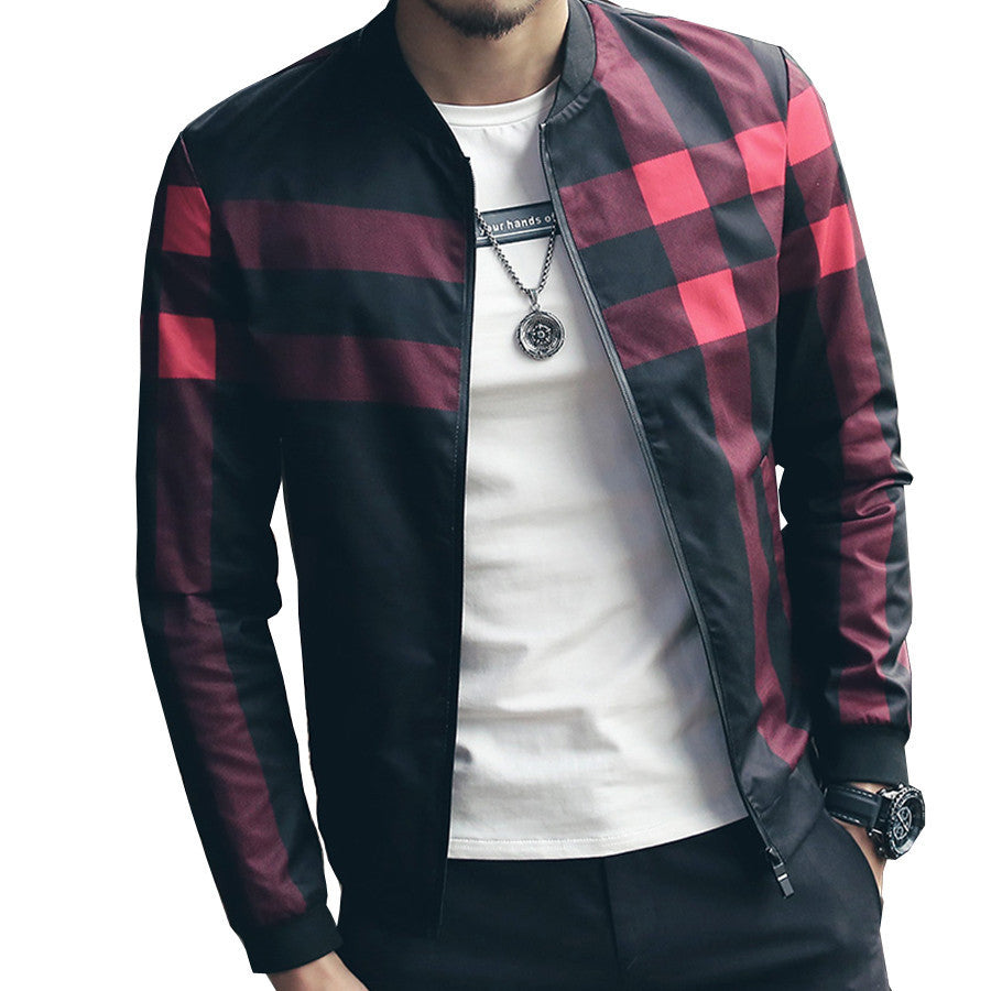 Plaid Jacket Men Bomber Jacket Mens jackets and coats
