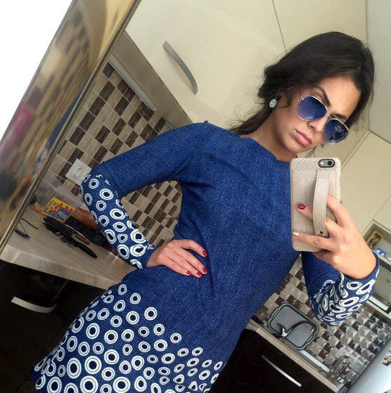 Online discount shop Australia - Autumn Dresses Colorful Print Flowers Black Women Office Dresses Party Mini Dress Vestidos Robes Sheath Ladies Vestidos