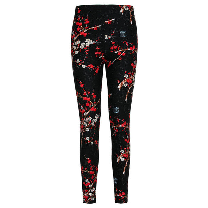 Flower Printed Legging Fashion Slim Women leggings High Elastic Cotton soft stretch pants female jeans leggins