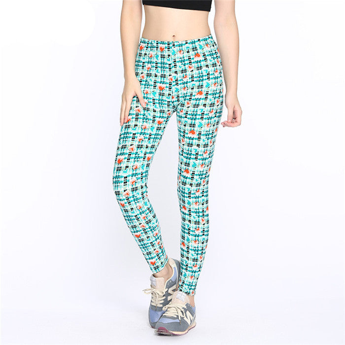 Flower Printed Legging Fashion Slim Women leggings High Elastic Cotton soft stretch pants female jeans leggins