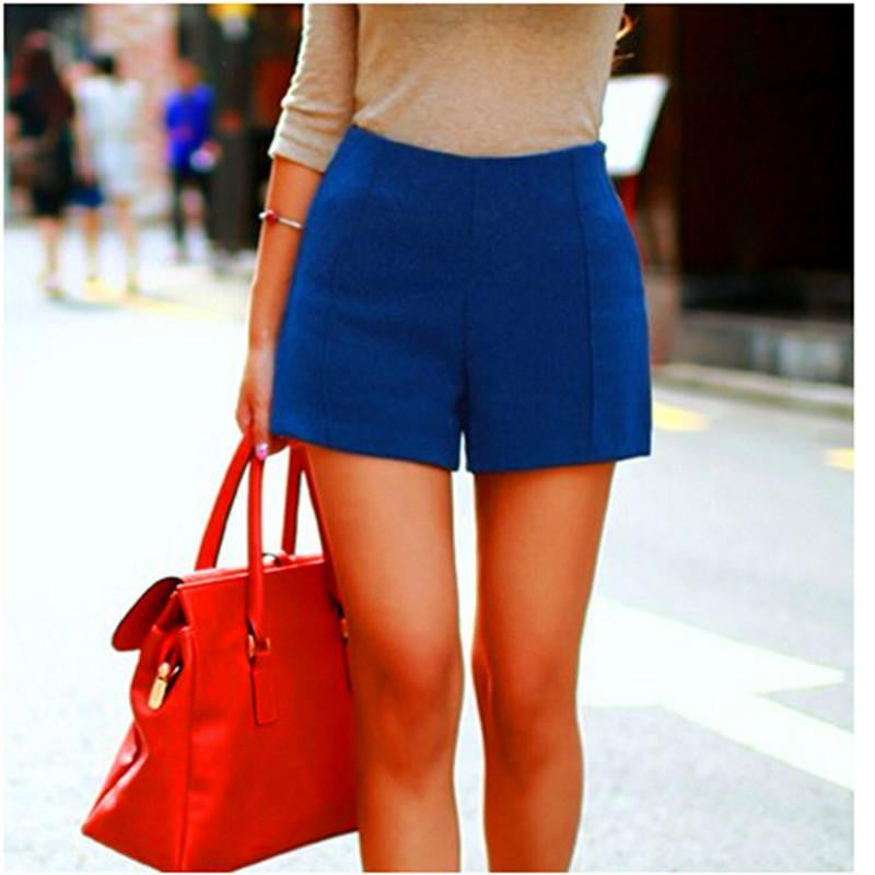 Shorts Women Candy Colors High-Waist Imitate Woolen Shorts Solid Boots Shorts Casual Wear Plus Size DK-026