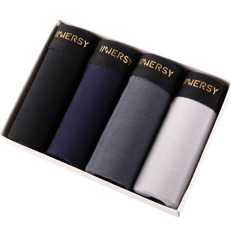 Panties Mens 4Pcs\lot Underwear Soft Boxers Modal Boxer Men Solid Boxer Shorts Plus Size Boxers Mens Underwear Lot