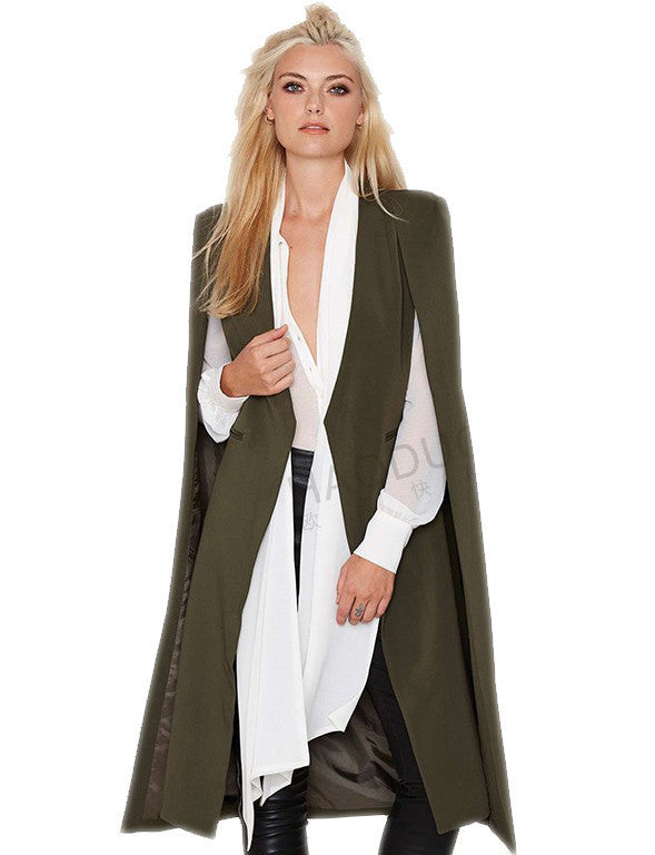 Online discount shop Australia - Fashion Women Overcoat Ponchos Long Vest Open Stitch Cloak AWC0020
