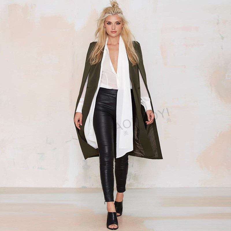 Online discount shop Australia - Fashion Women Overcoat Ponchos Long Vest Open Stitch Cloak AWC0020