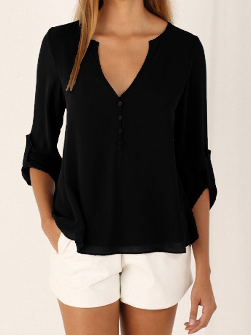 Women Casual Slim Long Sleeve Chiffon Blouse Women Clothes Lady Shirts Tops Plus Size S-5XL FB1003