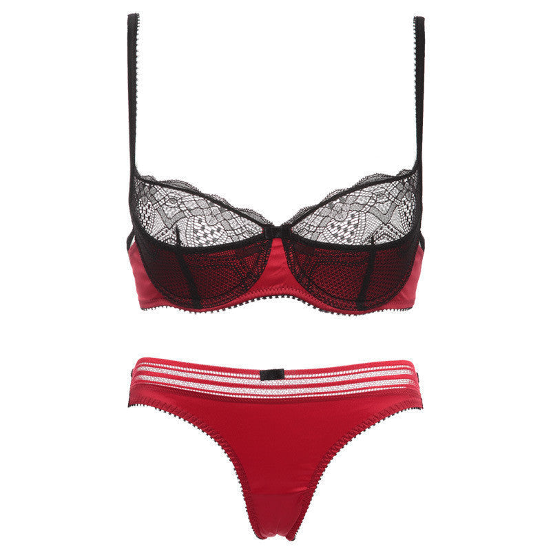 Lace bra set 32-42 A B C D plus size bra & brief sets Red bra set women underwear set push-up bralette intimates