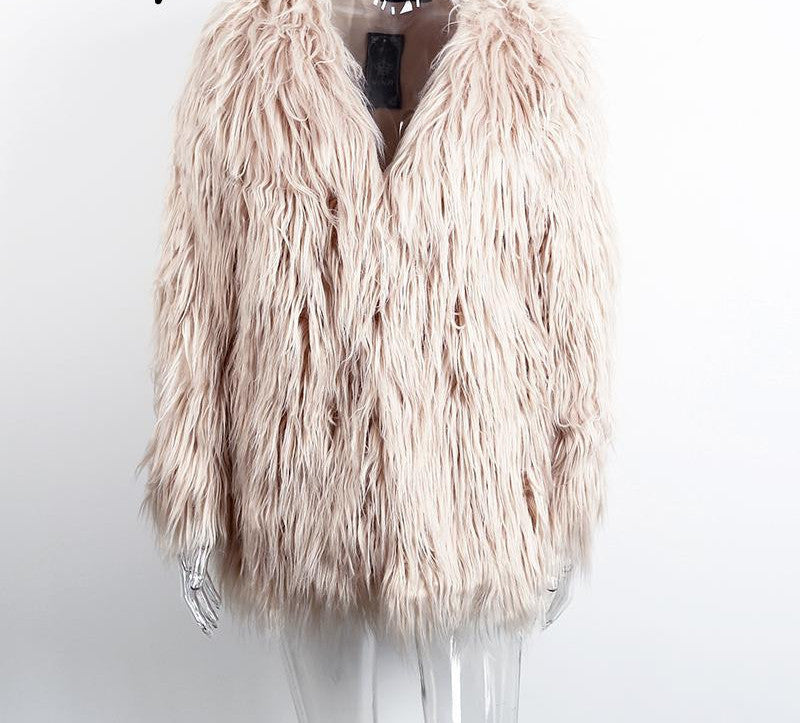 Online discount shop Australia - Fluffy faux fur coat women warm  female outerwear Black elegant jacket coat hairy party overcoat