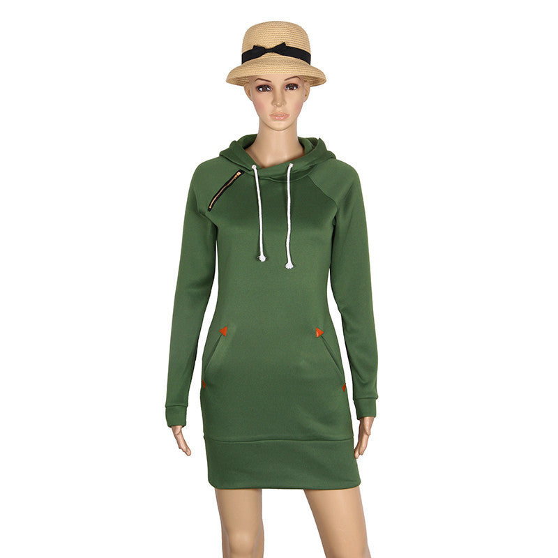 Online discount shop Australia - Fashion Autumn Dresses Women Hoodie Dress Pocket Long Sleeve Mini Dress Casual Dress Women Clothing Vestidos De Festa LJ5841E