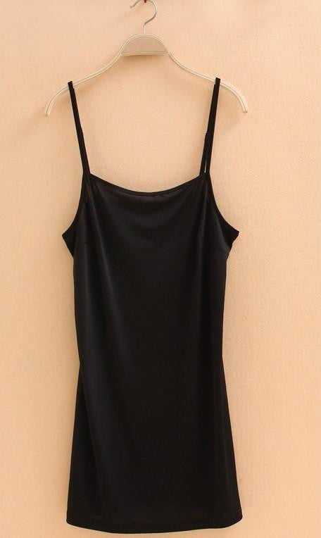 Women lining Camisole Solid Sleeveless Tank TOP Vest Spaghetti Strap Under Slip Tee Shirt Mini Dress vestidos lined beach dress