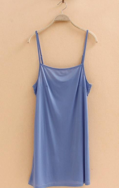 Women lining Camisole Solid Sleeveless Tank TOP Vest Spaghetti Strap Under Slip Tee Shirt Mini Dress vestidos lined beach dress