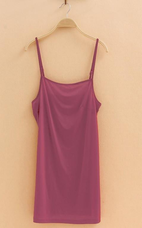 Women lining Camisole Solid Sleeveless Tank TOP Vest Spaghetti Strap Under Slip Tee Shirt Mini Dress vestidos lined beach dress